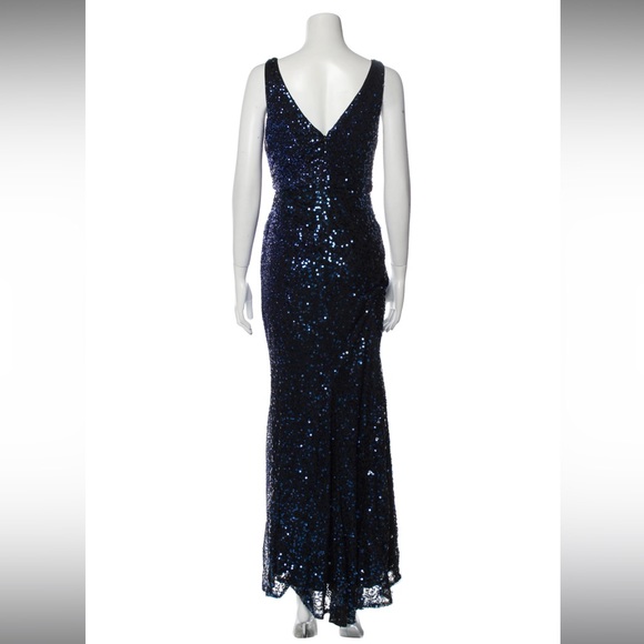 Badgley Mischka blue sequin dress - Picture 3 of 6